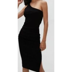 Michael Stars Coco One-Shoulder Body-Con Dress in Black SZ S